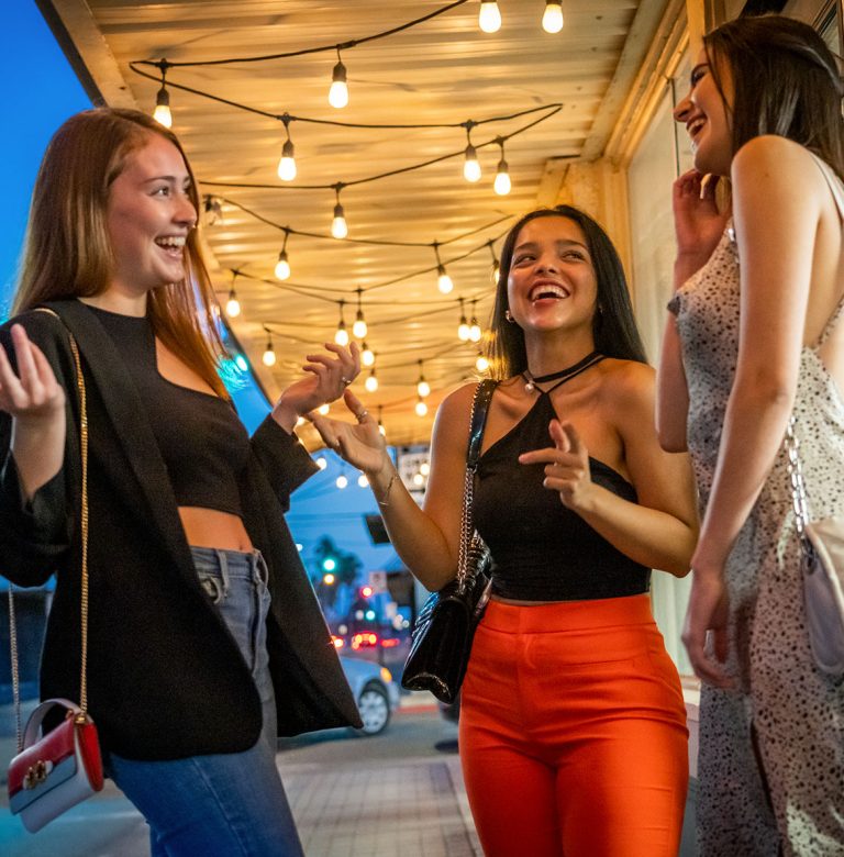 Friends out shopping and dining in downtown Brownsville